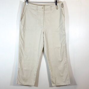 Ralph Lauren Jeans Co Ivory Khaki Relaxed 100% Cotton Trousers Size 12